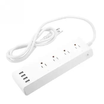 США Plug электрический удлинитель домашний Wi-Fi Smart Мощность адаптер Зарядное устройство Подключите переключатель с 4 Порты и разъёмы USB для MP3 ... - купить со скидкой