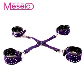 Meselo Кристалл БДСМ бондаж секс-игра наручники лодыжки манжеты регулируемые секс-игрушки для пар женщины мужчины взрослые удерживающие рабс... - купить со скидкой