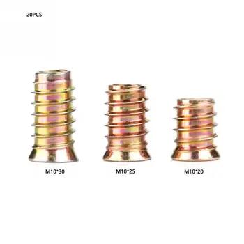 3 типа 20 шт M10 гладить Hex диск с плоской головкой Гайка с резьбой для Деревянная мебель новый - купить со скидкой
