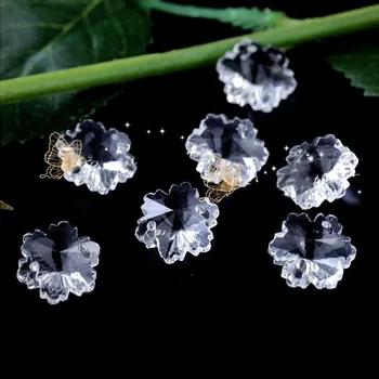 10 шт. 30 мм кристалл Стекло снег Бусины с 2 отверстия люстра Запчасти свет лампы нити Шторы Запчасти DIY дома свадебные украшения - купить со скидкой