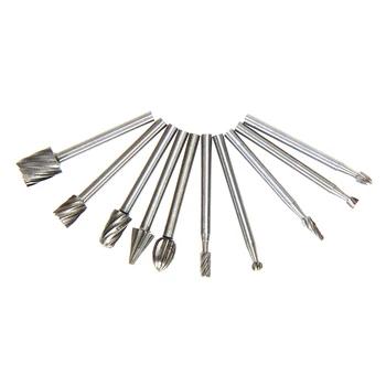 10 шт. HSS Dremel фрезерный древесины поворотный фрезерные поворотный файл Cutter Деревообработка резьба резные Ножи резак инструменты аксессуары - купить со скидкой