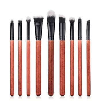 9 шт. Новый кисти для макияжа фундамент тени для бровей кисти ПВХ платье Красота Инструменты деревянная ручка - купить со скидкой