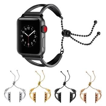 Для женщин Нержавеющая сталь часы ремешок для Apple Watch браслет 38 мм 42 мм кулон полый металлический браслет для iWatch серии 1 /2/3/4 - купить со скидкой