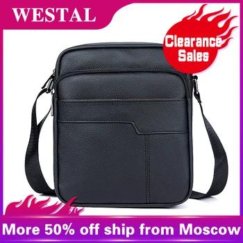 WESTAL сумка мужская кожаная мужская сумка мужская маленькая ipad Flap натуральная кожа сумки через плечо для мужчин сумка на плечо новая 7603 - купить со скидкой