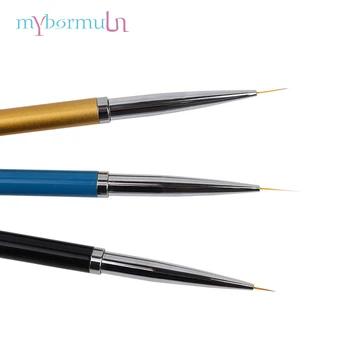 MYBORMULA 3 шт./лот профессиональные Super Slim ногтей щетка с металлической ручкой ногтей чертежный вкладыш ручка маникюр ногти инструменты - купить со скидкой