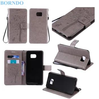 Borndo Cat & Дерево бабочка кожа флип чехол Wallet чехол для Samsung Galaxy A3 A5 A310 A510 A710 Grand Prime g530 G360 C5 C7 - купить со скидкой