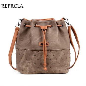 REPRCLA новый заклепки сумка-мешок Для женщин сумка Винтаж Crossbody Для женщин Курьерские сумки Сумки Для женщин сумки Bolsa Feminina - купить со скидкой