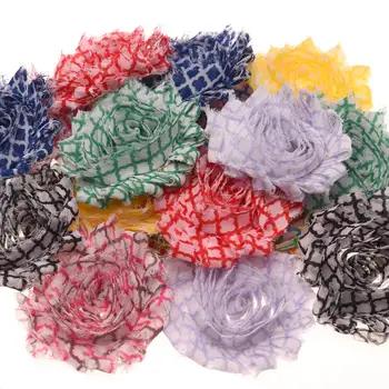 240 шт. Потертый шифон шик Изношенные Цветы бутик цветок DIY Аксессуары для волос аксессуары для волос оголовье без зажимов - купить со скидкой