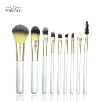 Foeonco 9 шт. Make Up Brush Set природа щетины тени для век Блеск порошок кисти Красота макияж кисти Kabuki kwasten кисть Наборы инструмент - купить со скидкой