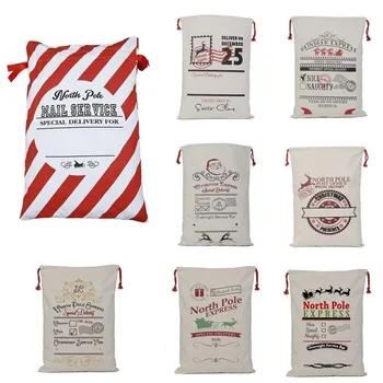 Большая емкость Рождественская сумка Санта-Клаус Хлопок Олень Navidad подарочные держатели конфеты сумка для хранения рождественские украшен... - купить со скидкой