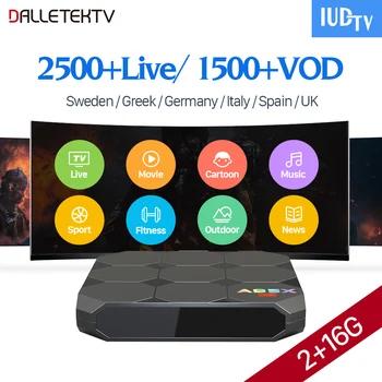 IUDTV товара греческий Европа португальское IPTV A95X R2 Android 7.1.2 S905W 4 ядра Поддержка 2.4g WiFi Nordic Турции подписки IPTV Великобритании