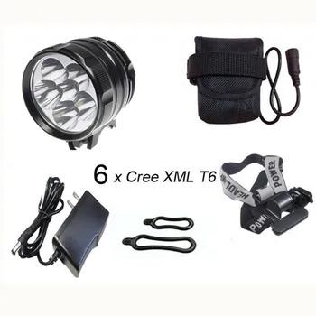 Wasafire 7400lm 6 * XML T6 LED 3 режима Велосипедные фары frontlamp фар 9600 мАч Аккумулятор велосипед света Frontlight Налобные фонарики - купить со скидкой