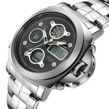 GOLDENHOUR Военная Dual Time цифровой Для мужчин часы Полный Сталь Календарь Неделя тревоги Дисплей лучший бренд класса люкс Для мужчин Водонепрони... - купить со скидкой