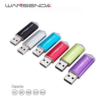 Wansenda Usb Флеш накопители 4ГБ 8ГБ 16ГБ 32ГБ 64ГБ 128 г Высокое качество металлическая ручка привода 100% реальные ёмкость оригинальный флешки U Stick - купить со скидкой