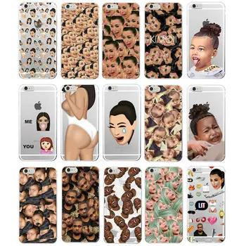 Для iPhone 7 Plus 7 6 S 5S SE 8 8 Plus X XS Max kimoji Ким Кардашьян Канье Уэст Северной Дженнер Мягкие TPU чехол для телефона чехол Коке - купить со скидкой