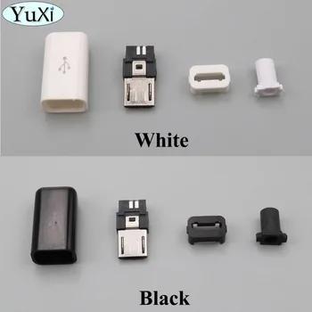 Юйси 4 в 1/комплект Micro USB 5PIN тип сварки штекер инструменты для наращивания волос зарядное устройство 5 P хвост зарядки разъем белый черный - купить со скидкой