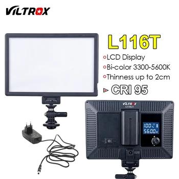 Viltrox L116T Камера светодио дный видео ЖК-дисплей Дисплей Би-Цвет и затемнения тонкий DSLR + AC адаптер питания для Canon Nikon видеокамера - купить со скидкой