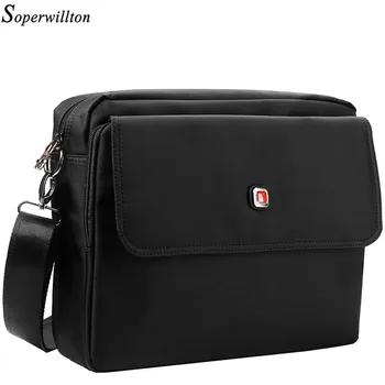 Soperwillton мужская сумка 2019 Satchels на плечо черная сумка Мужская Дизайнерская крышка раскладушка через плечо Оксфорд водостойкая мужская сумка # ... - купить со скидкой