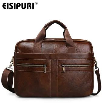 Масло воск из натуральной кожи Для мужчин Бизнес Портфели Сумки Crossbody сумки Для мужчин Путешествия 15,6 ноутбук сумка сумки - купить со скидкой
