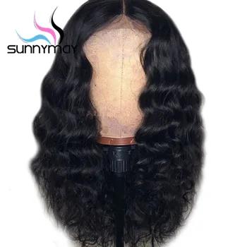 Sunnymay 130% свободные волна парики с волосами младенца предварительно сорвал Синтетические волосы на кружеве человеческих волос парики для Дл... - купить со скидкой