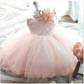 Новорожденного Платье для маленьких девочек vestido infantil Bebes Белый Розовый Детское кружевное платье Свадебные праздничные платья одежда с дли... - купить со скидкой