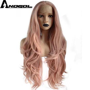 Anogol высокое температура волокно перука Cabelo U часть Розовый Полный волос Искусственные парики длинные средства ухода за кожей волна синтети... - купить со скидкой