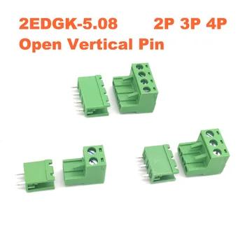 10 компл. шаг 5,08 мм 2 P 3 P 4 P винт плагин PCB клеммный блок 2 EDGK 2edgv открыть прямой штекер/женский Съемный разъем 15A - купить со скидкой