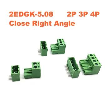 10 компл. шаг 5,08 мм 2 P 3 P 4 P винт плагин PCB клеммный блок 2 EDGK 2 EDGRC закрыть правый угол штекер/женский Съемный разъем - купить со скидкой