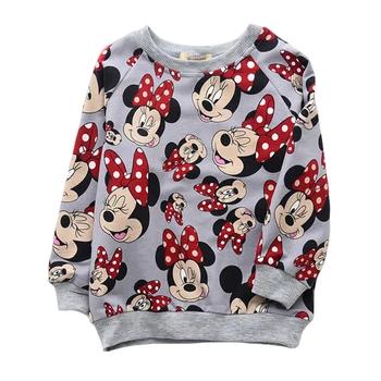 Весенне-осенние детские рубашки для девочек, милые хлопковые топы с длинными рукавами и Минни Маус, пуловер для девочек, свитер, детская оде... - купить со скидкой