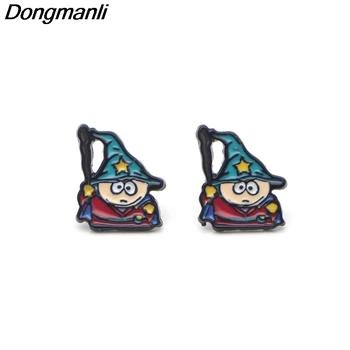 P3334 Dongmanli South Park Сталь пирсинг для уха Стад дети милые серьги для женщин Эмаль серьги вечерние изделия подарки для девочек - купить со скидкой