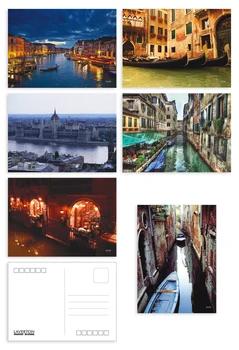 6 шт./лот Венеция красивый пейзаж рождественские открытки Набор открыток/подарочная карта/благословение приглашение открытка YH-1099 - купить со скидкой