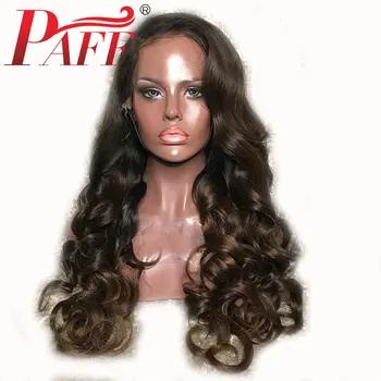 PAFF Glueless Ombre шелк база Синтетические волосы на кружеве человеческих волос Парики 1b/4 # Pre сорвал 4*4 объемная волна шелковый Топ Волосы remy парики... - купить со скидкой