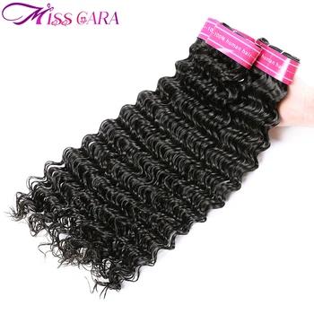 Бразильский глубокая волна 3 Связки много натуральные волосы 100% Weave Miss Cara натуральный цвет волосы Remy инструменты для завивки волос - купить со скидкой