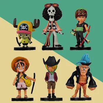 6 шт./компл. фигурку аниме ONE PIECE Мини Луффи Roronoa Зоро Тони Чоппер смешивания Ver ПВХ 5-7 см модель нулевой коллекция куклы - купить со скидкой