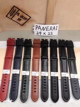 Ремешки 22 мм 24 см телячья кожа натуральная черный коричневый кожаный ремешок для часов Ремешок Для Panerai - купить со скидкой