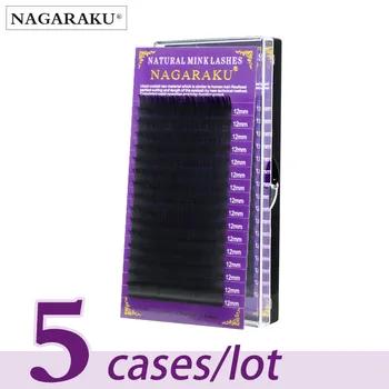 NAGARAKU 5 чехлов/лот Высокое качество норковые ресницы наращивание отдельных ресниц натуральные ресницы maquiagem cilios - купить со скидкой
