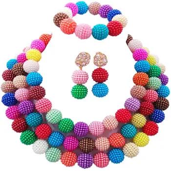 Ручной работы многоцветная нигерийские Дизайн Стиль Для женщин Jewellery наборы для вечерние 3C-ZZ-09 - купить со скидкой