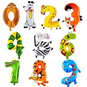 10 вечерние шт. 16 дюйм(ов) ов) 0-9 животных мультфильм номера фольги Воздушные шары партия цифра воздушные шары на день рождения вечерние для де... - купить со скидкой
