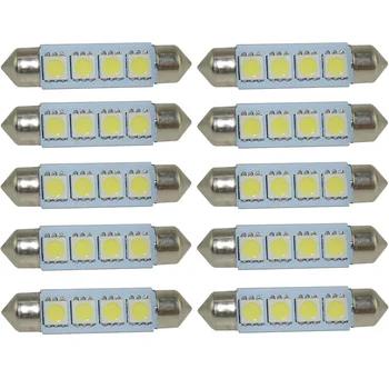 Safego 10 шт гирлянда светодиодный C5W 31 мм 42 мм светодиодный купола лампы 4 SMD 5050 автомобилей Внутреннее освещение номерных знаков свет лампы 12 V Б... - купить со скидкой