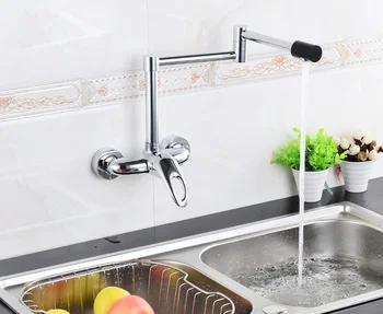 Роскошные складной латунь Кухня кран Настенные краном Клапан смесителя - купить со скидкой