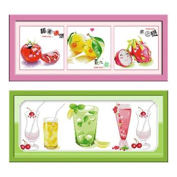 Радость воскресенье Fruits'love китайский наборы вышивки крестиком экологического хлопка ясно штампованные печатных 11CT DIY Свадебные украшения ...