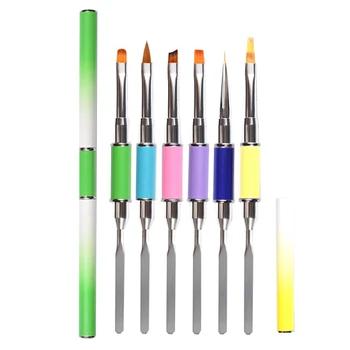 1 шт. Дважды Глава поли гель Кисть форма ногтей для наращивания ногтей акриловый маникюр инструменты лак для ногтей кисти UV гелевая ручка - купить со скидкой