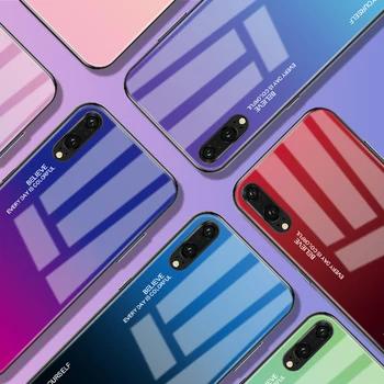 Градиент чехол для телефона с закаленным стеклом для huawei Honor 8X Коврики 20 Pro Коврики 10 P20 Lite P Смарт плюс Nova 3i 3 4 P30 крышка Корпус - купить со скидкой