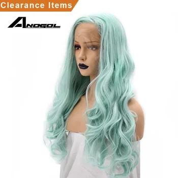 Anogol мятно-зеленый высокое температура волокно бесклеевой бесплатная часть натуральный длинные средства ухода за кожей волна синтетическ - купить со скидкой