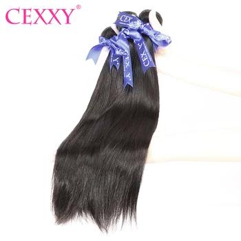 CEXXY бразильский 3 Связки/lot натуральные волосы прямые пучки волос плетение 6A Волосы remy натуральный Цвет Бесплатная доставка