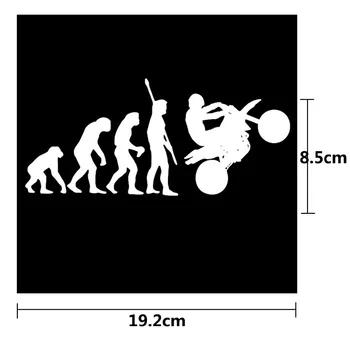 Dewtreetali 19,2*8,5 см модные Эволюция человека наклейки мотоцикл Персонализированные винил светоотражающие наклейки черный/белый - купить со скидкой