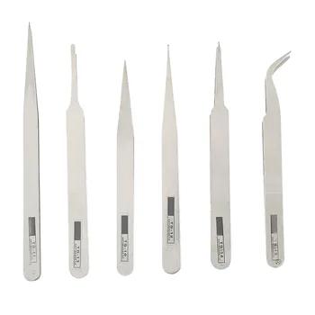 Топ 6 шт. Пинцет устанавливает антистатические Нержавеющая сталь Пинцет Набор по уходу за часовщик инструменты для ремонта Jewelry Палочки-Up п... - купить со скидкой