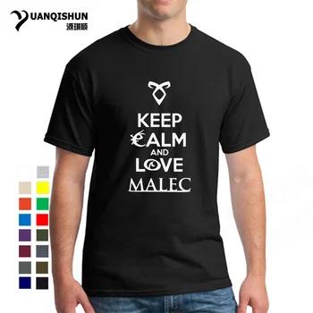 Keep Calm And Love Malec 2018 новая футболка с сумеречными охотниками крутая мода лето 16 цветов Топы Круглый воротник хлопок хипстер футболка - купить со скидкой