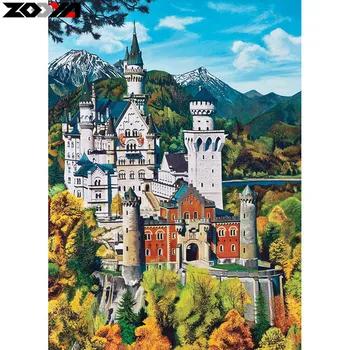 ZOOYA полный квадратный/круглый DIY Алмазный бисерный замок 5D Алмазная мозаика из горного хрусталя для росписи Декор хыы - купить со скидкой