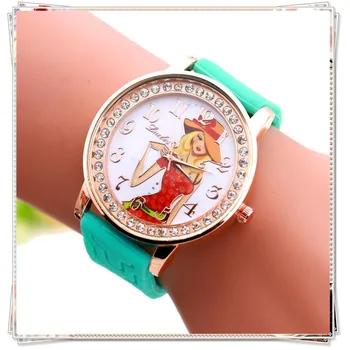 Мода для девочек Для женщин часы роскошные кожаные женские кварцевые наручные часы в семи Цвет высокое качество relogio feminino Dropship # C - купить со скидкой